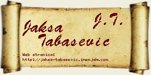 Jakša Tabašević vizit kartica